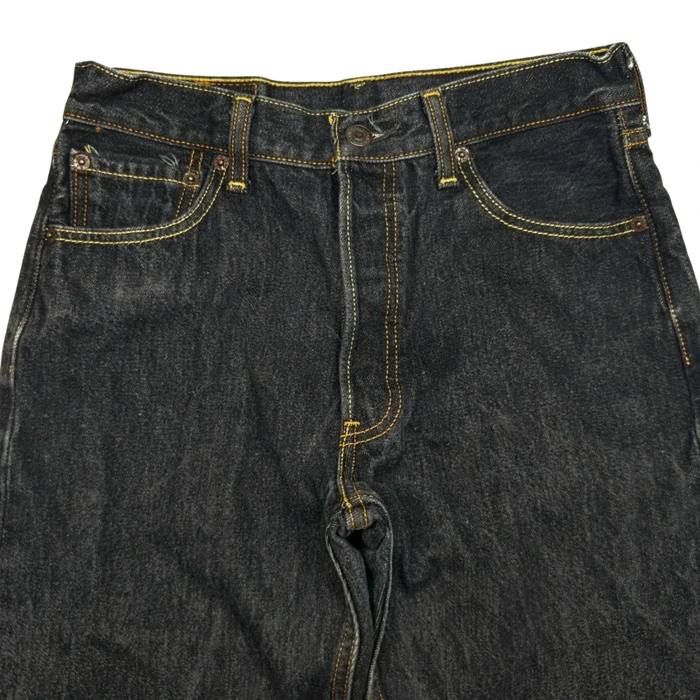 Levis 501 Original Fit Jeans Mens 30x32 Fits 28×27 Black‎ Dark Wash Straight